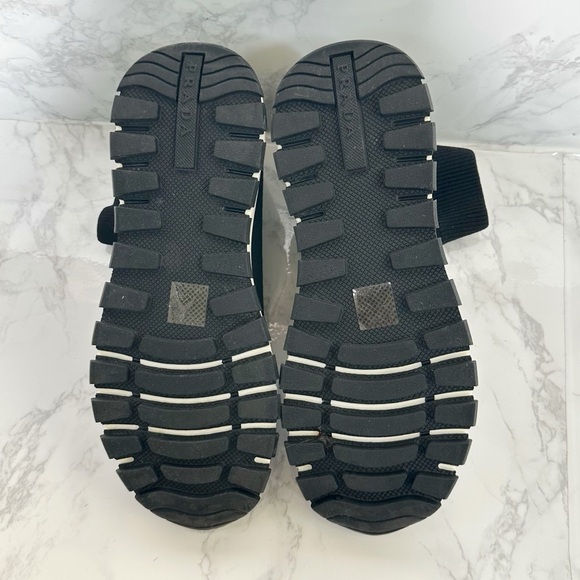 Prada Black Knit High-Top Sneakers - Picture 7 of 16